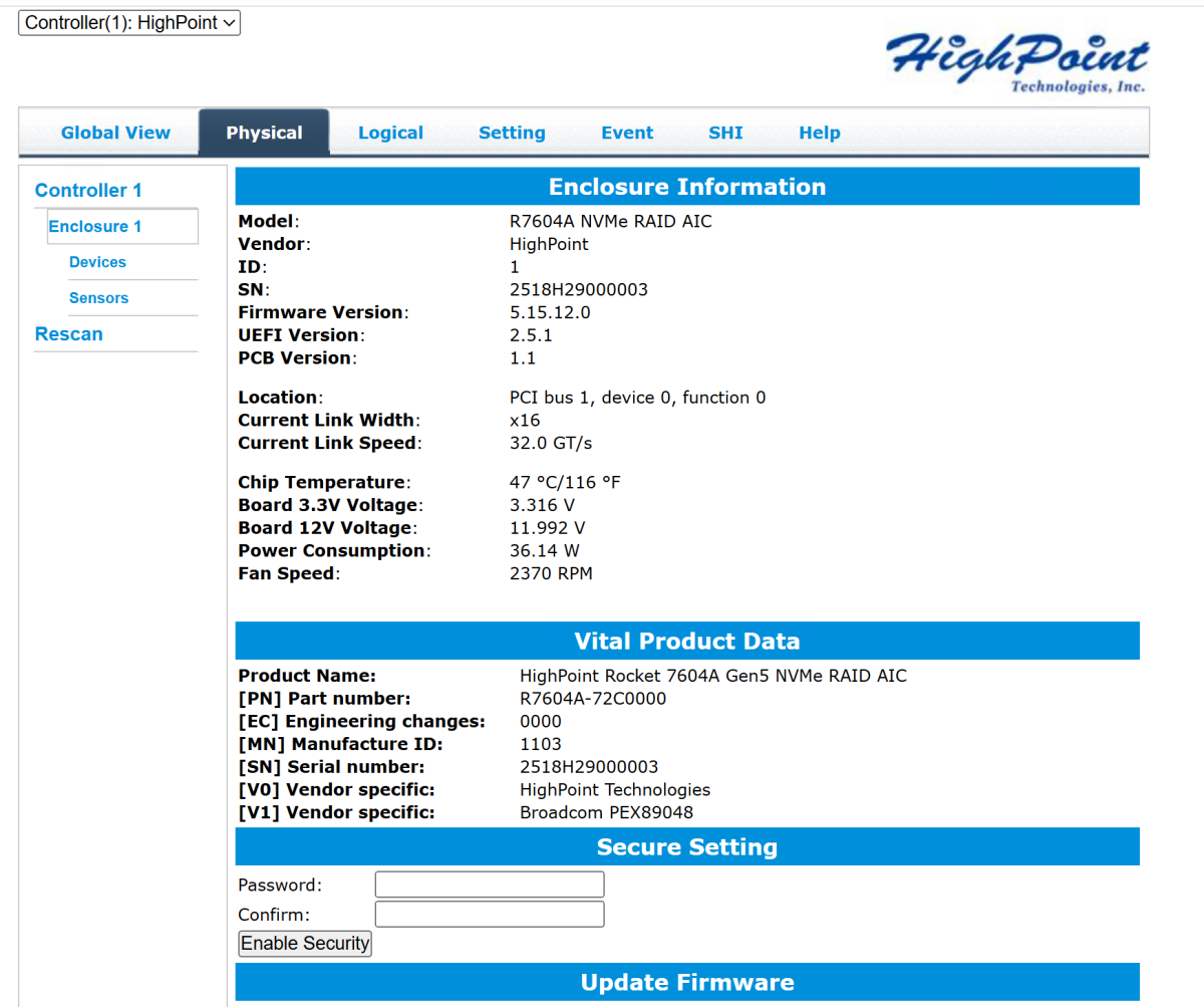 HighPoint 7604A RAID 3
