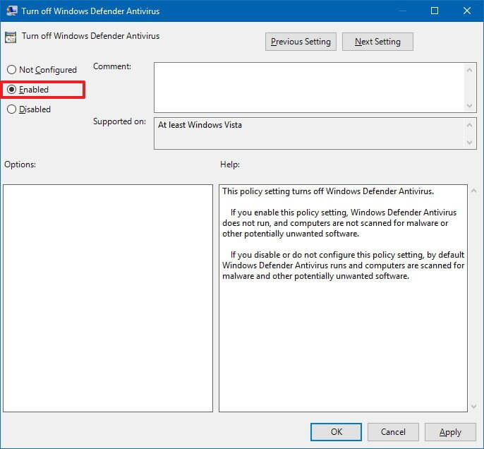 Huong dan bat hoac tat Windows Defender 4