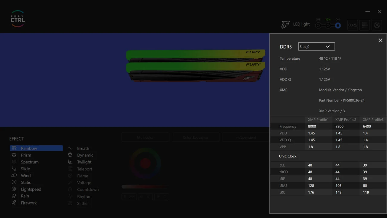 Kingston FURY Renegade DDR5 8000 RGB LE 48GB 1