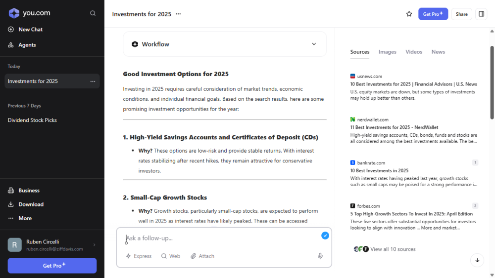 Đã chán với Google Search? Đây là những công cụ tìm kiếm AI tốt nhất hiện nay! 13 You.com