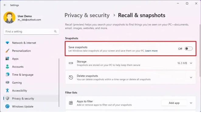 Hướng dẫn chi tiết cách bật hoặc tắt Recall trên Windows 11 năm 2025 6 cach bat hoac tat Recall 2