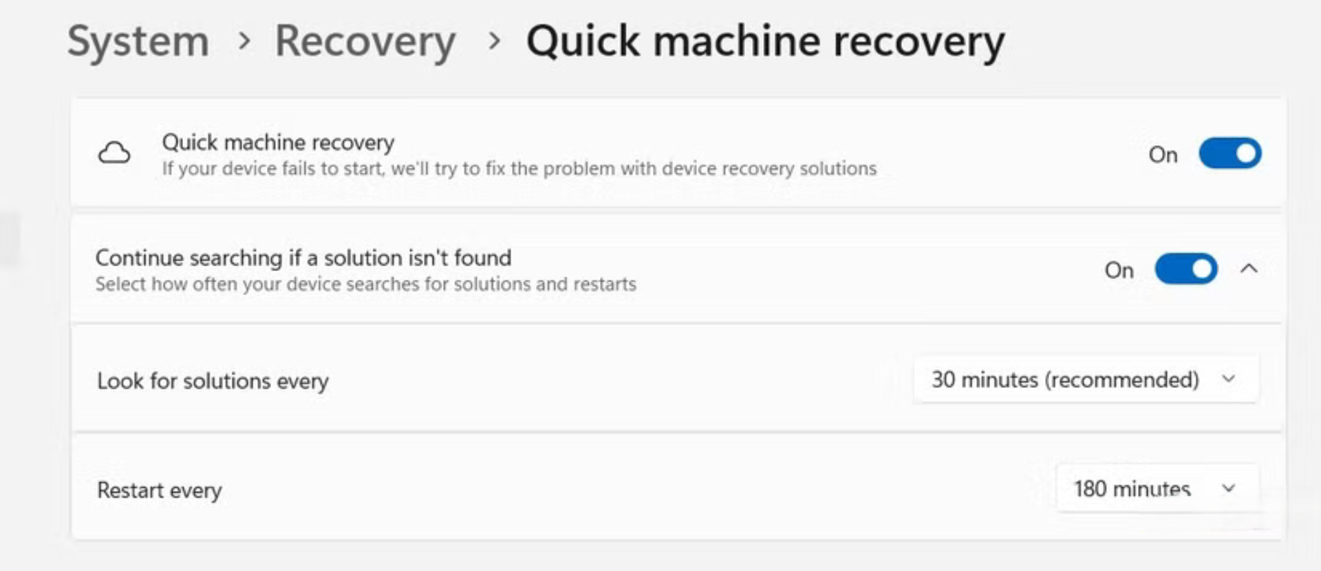 Khôi phục Windows 11 nhanh chóng sau lỗi khởi động với tính năng mới Quick Machine Recovery 5 3 e1756028052584