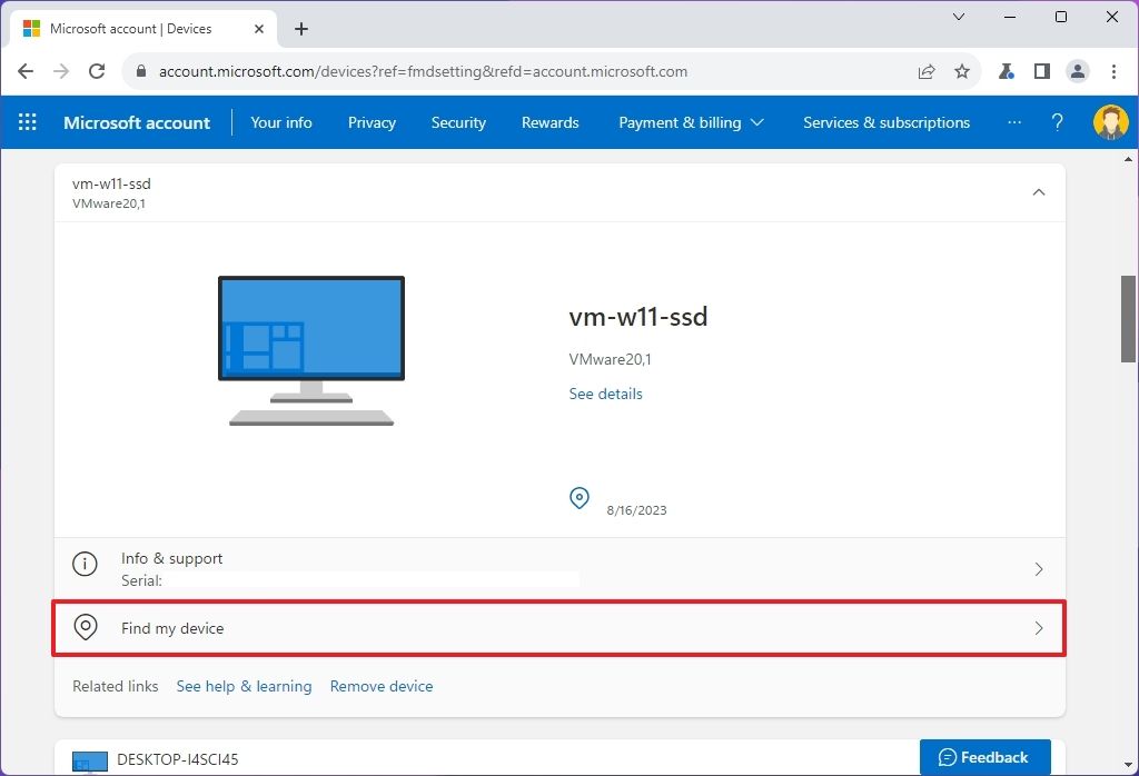 Cach bat tinh nang Tim thiet bi cua toi tren Windows 11 6