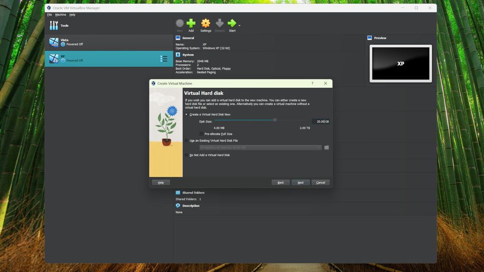Huong dan cach thiet lap may ao moi trong Virtualbox 2