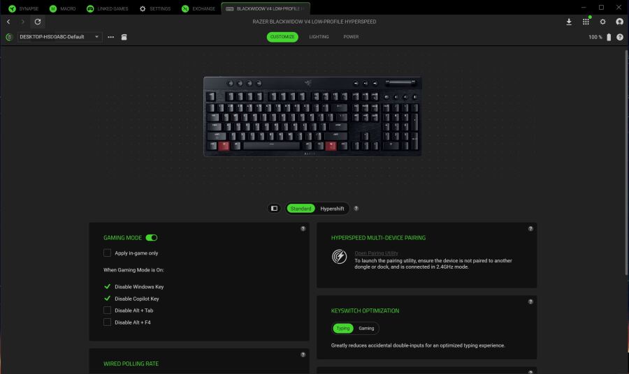 Razer BlackWidow V4 Low Profile HyperSpeed 5