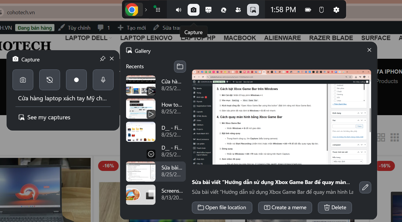 Hướng dẫn quay màn hình Laptop bằng Xbox Game Bar trên Windows 10/11 10 Screenshot 2025 08 25 135816