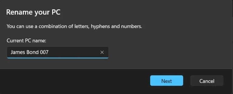 cach doi ten thiet bi de tang cuong bao mat tren Windows 11 10 7