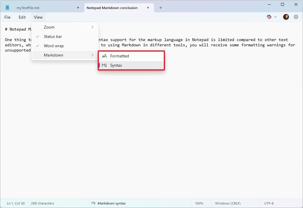 Hướng dẫn cách sử dụng Markdown trong ứng dụng Notepad trên Windows 11 16 su dung Markdown trong ung dung Notepad tren Windows 11 4