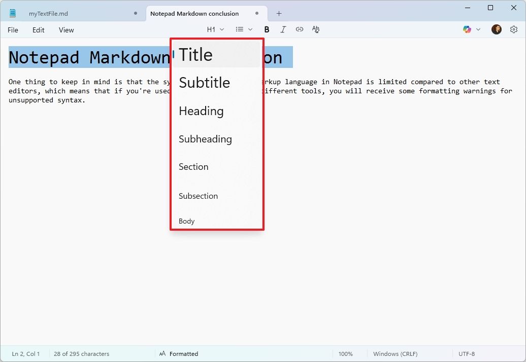 Hướng dẫn cách sử dụng Markdown trong ứng dụng Notepad trên Windows 11 14 su dung Markdown trong ung dung Notepad tren Windows 11 6