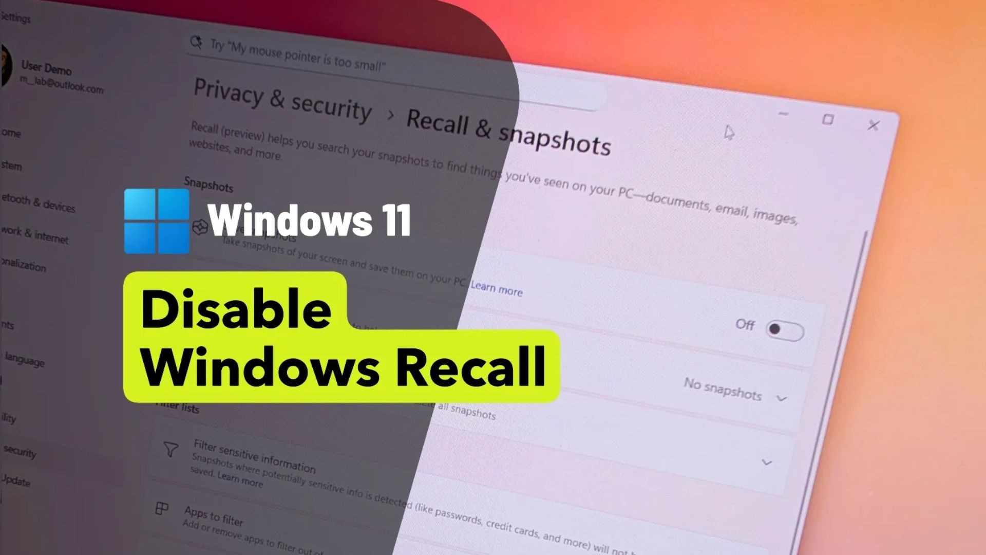 Hướng dẫn 4 cách nhanh chóng vô hiệu hóa vĩnh viễn Windows Recall trên Windows 11 1 4 cach nhanh chong vo hieu hoa vinh vien Windows Recall tren Windows 11 1