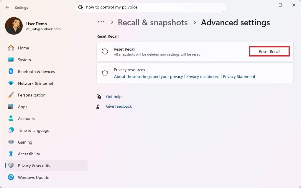 Hướng dẫn 4 cách nhanh chóng vô hiệu hóa vĩnh viễn Windows Recall trên Windows 11 21 4 cach nhanh chong vo hieu hoa vinh vien Windows Recall tren Windows 11 5