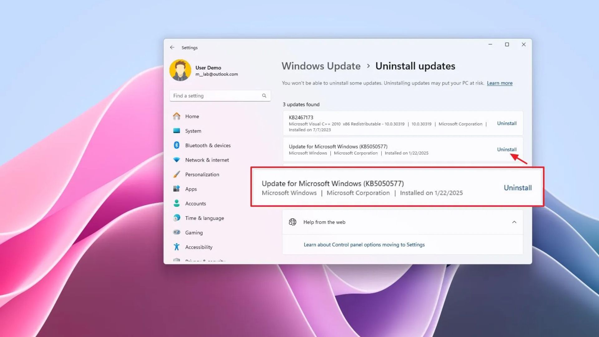 Hướng dẫn 5 cách gỡ cài đặt bản cập nhật trên Windows 11 1 5 cach go cai dat ban cap nhat tren Windows 11 1