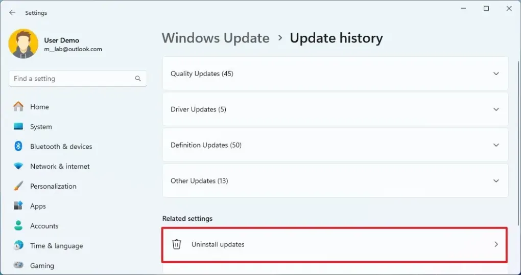 Hướng dẫn 5 cách gỡ cài đặt bản cập nhật trên Windows 11  20 5 cach go cai dat ban cap nhat tren Windows 11 14