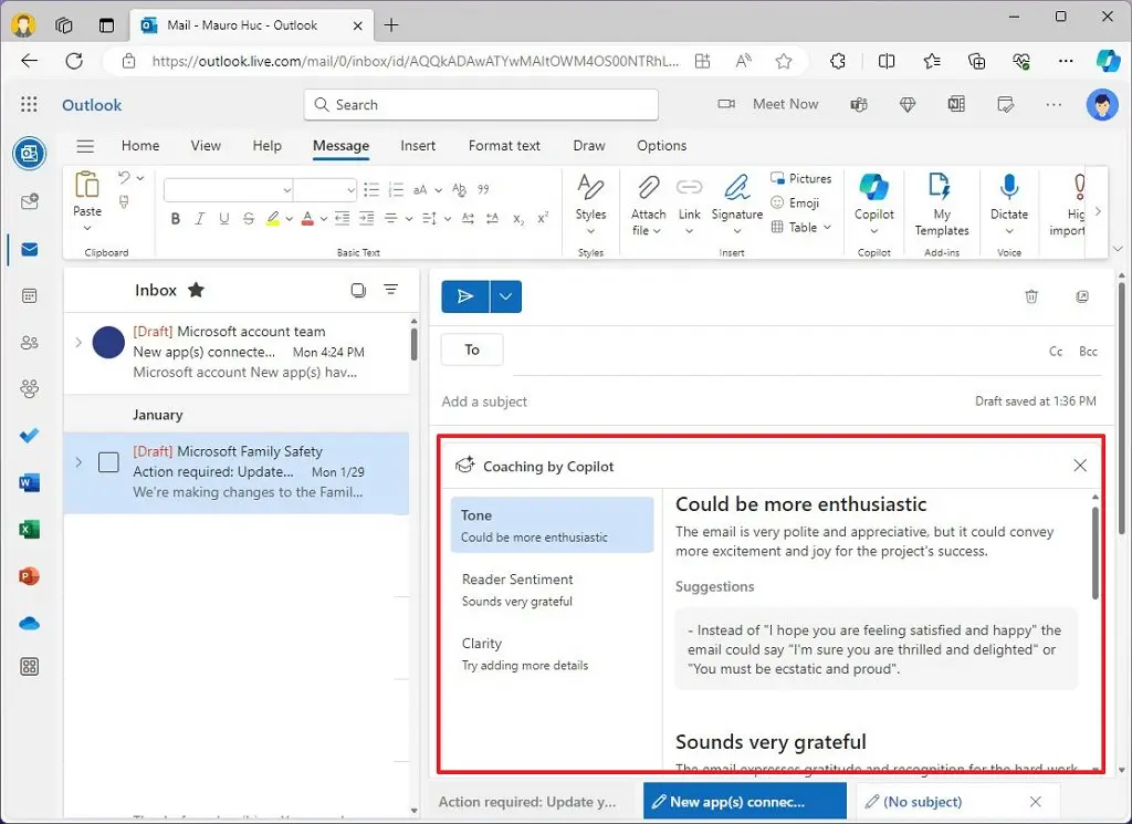 Cách bắt đầu sử dụng Copilot trong Outlook dành cho Windows 11 19 Cach bat dau su dung Copilot trong Outlook danh cho Windows 11 1