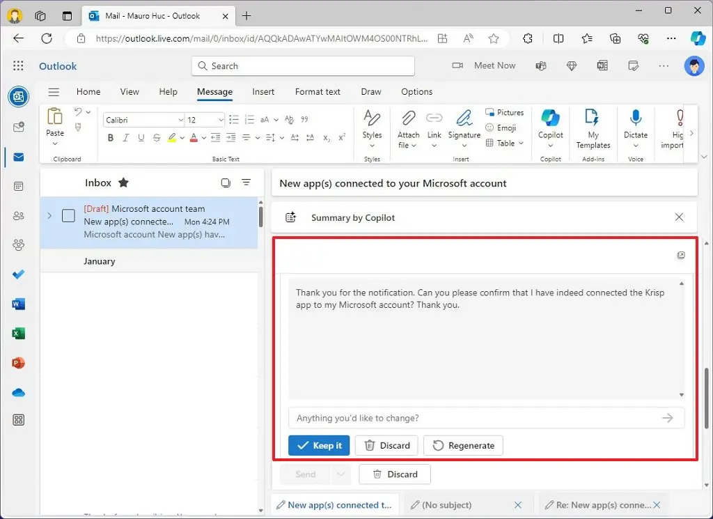 Cách bắt đầu sử dụng Copilot trong Outlook dành cho Windows 11 16 Cach bat dau su dung Copilot trong Outlook danh cho Windows 11 4
