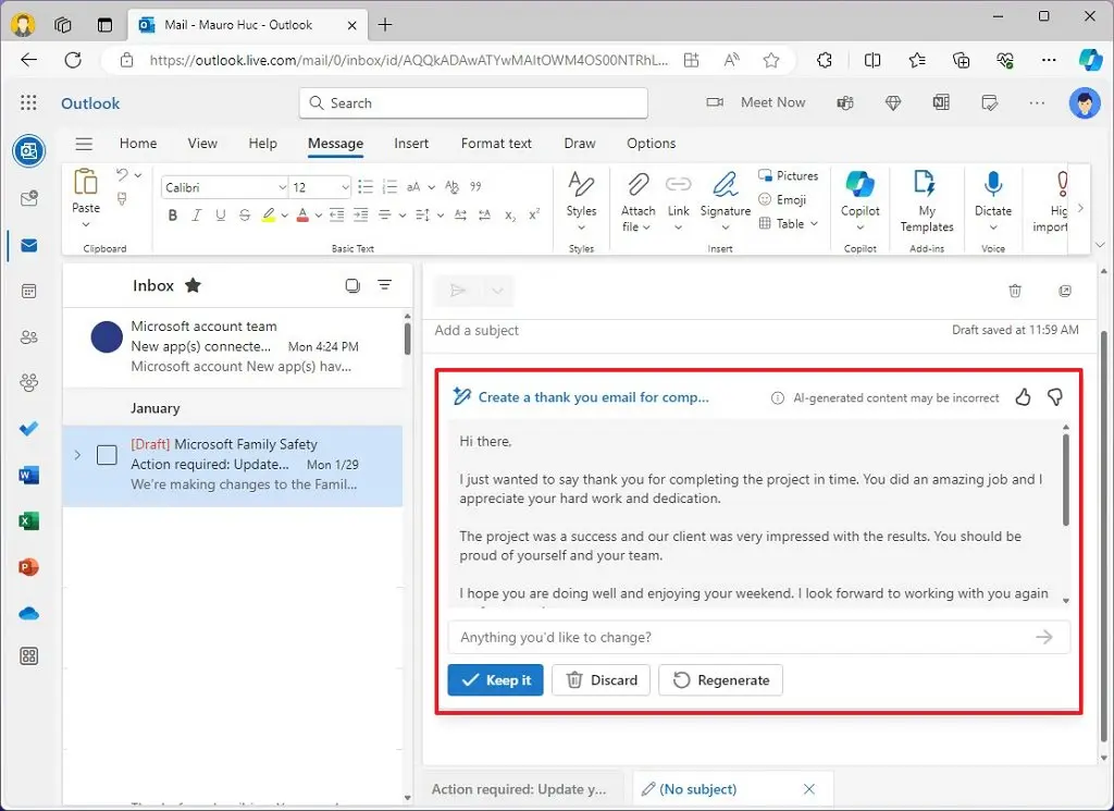 Cách bắt đầu sử dụng Copilot trong Outlook dành cho Windows 11 14 Cach bat dau su dung Copilot trong Outlook danh cho Windows 11 6