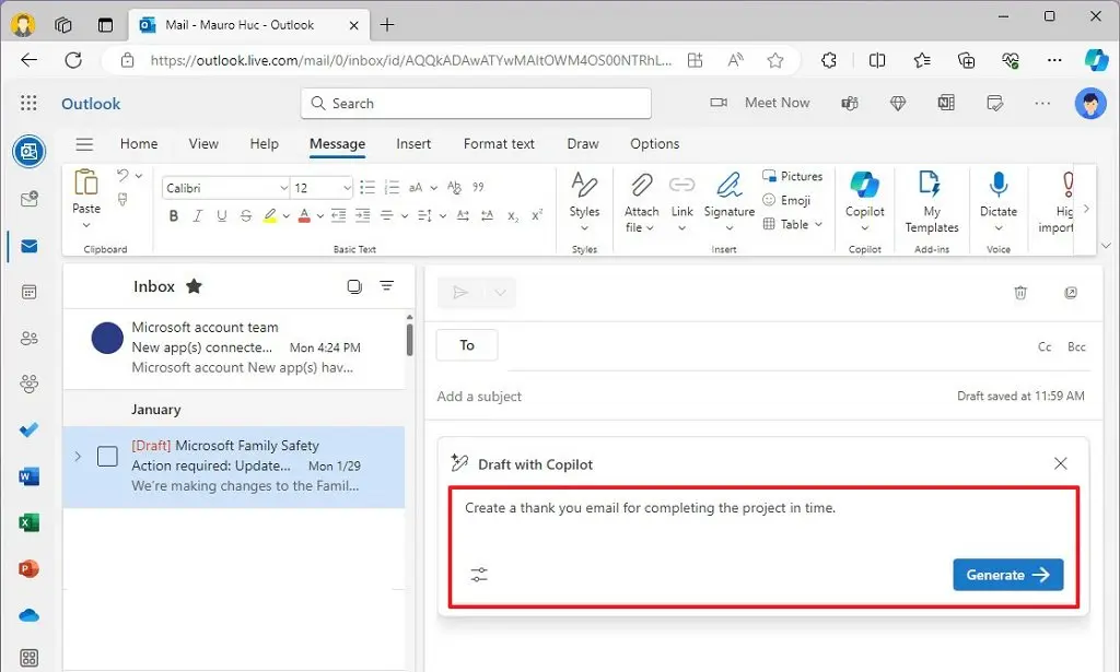 Cách bắt đầu sử dụng Copilot trong Outlook dành cho Windows 11 12 Cach bat dau su dung Copilot trong Outlook danh cho Windows 11 8