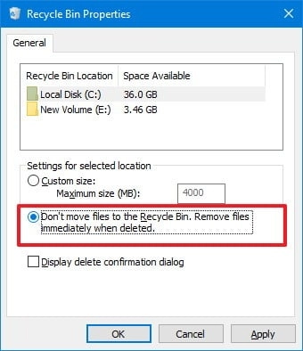 Cách thay đổi cài đặt Thùng rác "Recycle Bin" trong Windows 11 và Windows 10 20 Cach thay doi cai dat Thung rac trong Windows 11 va Windows 10 10