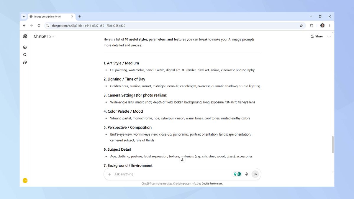 Khám phá cách ChatGPT-5 biến ý tưởng hình ảnh AI của bạn thành tác phẩm đỉnh cao 6 ChatGPT 5 1