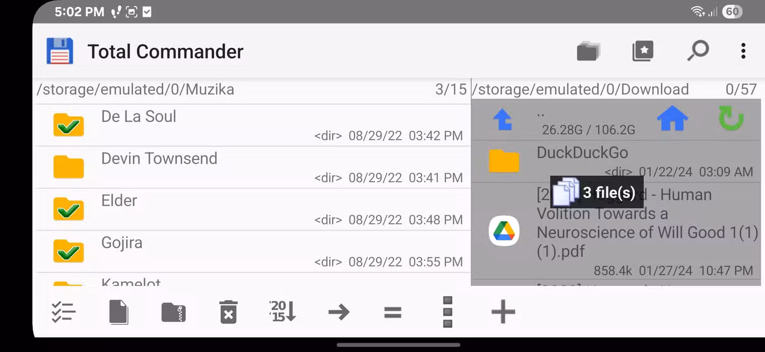 Total Commander Trinh quan ly tep hai ngan toi uu danh cho Android 4