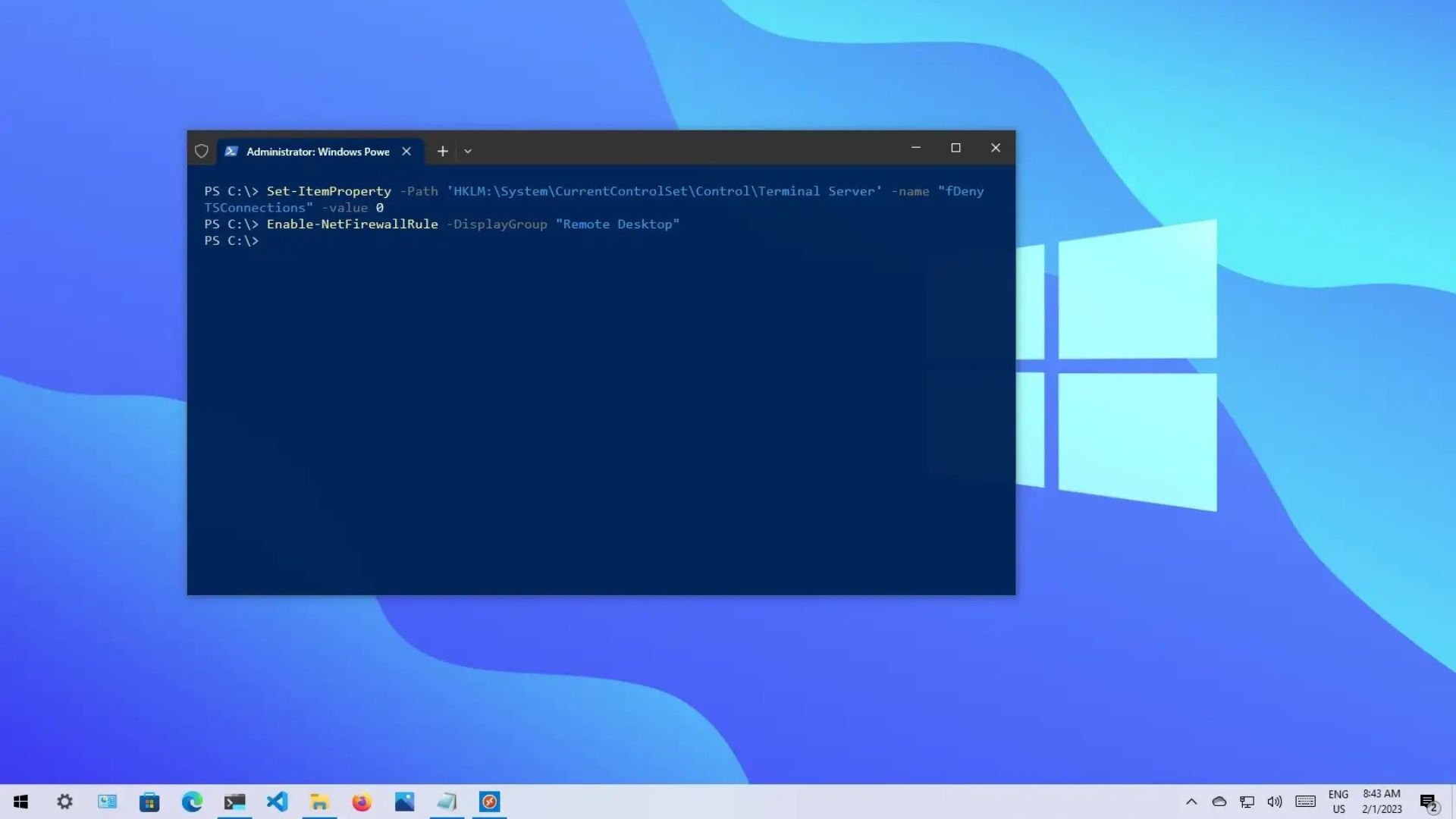 Hướng dẫn cách bật Remote Desktop từ PowerShell trên Windows 10 1 cach bat Remote Desktop tu PowerShell tren Windows 10 1
