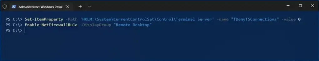 cach bat Remote Desktop tu PowerShell tren Windows 10 1