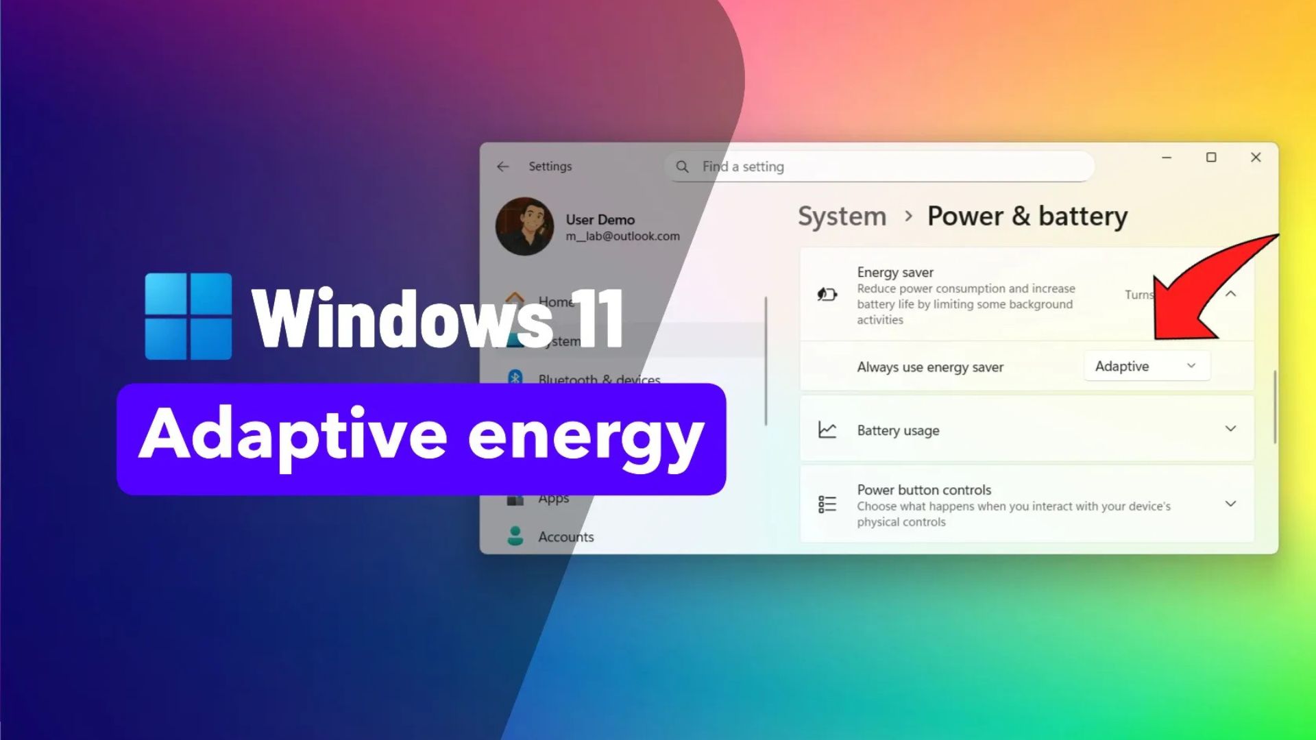 Hướng dẫn cách bật chế độ Adaptive Energy Saver để cải thiện thời lượng pin trên Windows 11 1 cach bat che do Adaptive Energy Saver de cai thien thoi luong pin tren Windows 11 1