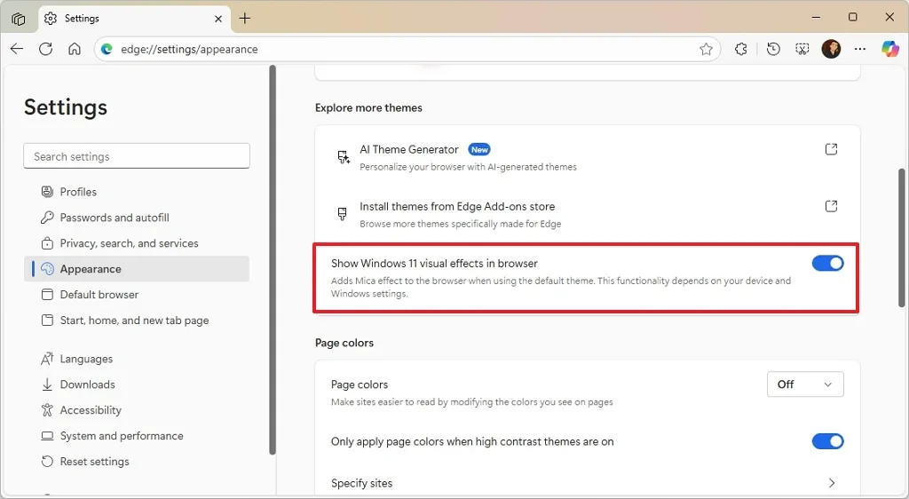 Hướng dẫn cách bật hiệu ứng mica trên Microsoft Edge vào năm 2025 8 cach bat hieu ung mica tren Microsoft Edge vao nam 2025 3