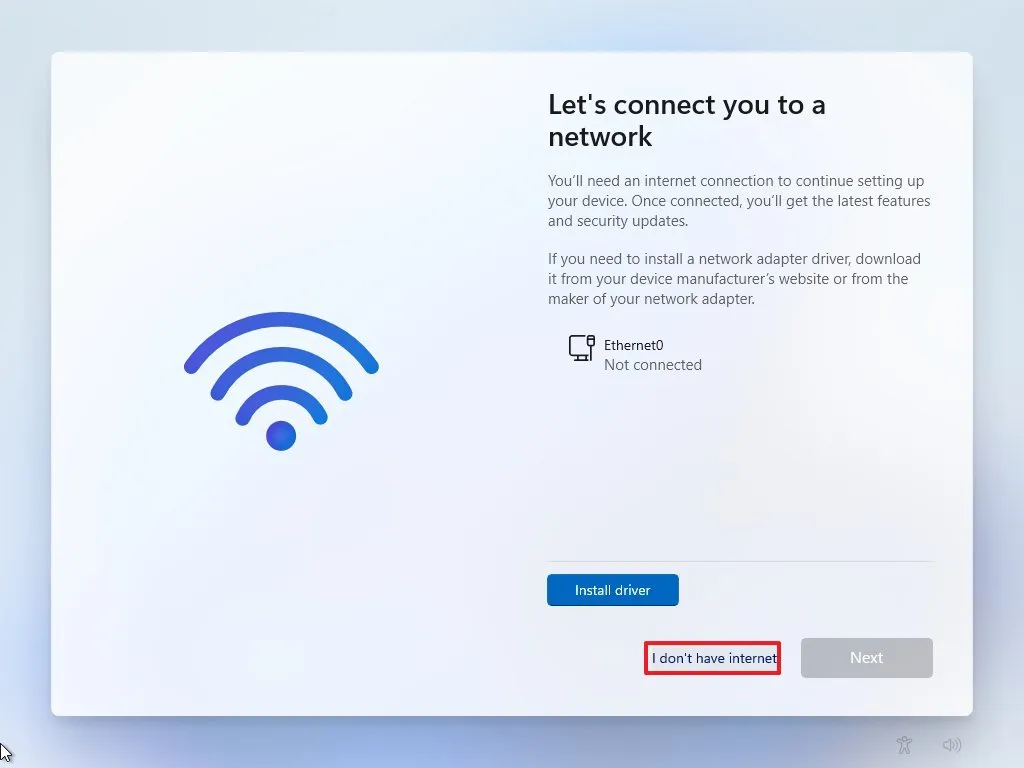 Hướng dẫn cách bỏ qua kết nối internet khi cài đặt Windows 11 14 cach bo qua ket noi internet khi cai dat Windows 11 6