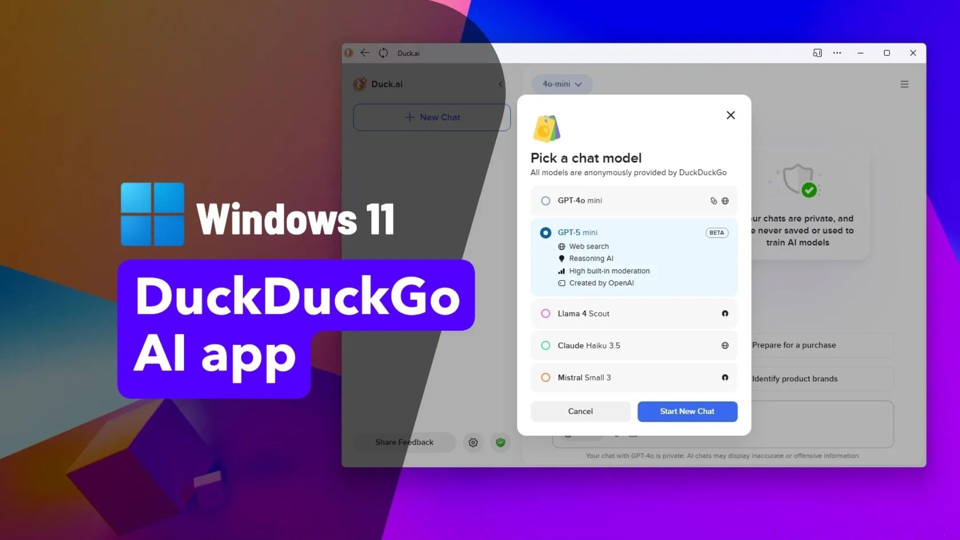 Hướng dẫn cách cài đặt Duck.ai (DuckDuckGo) dưới dạng ứng dụng trên Windows 11, 10 1 cach cai dat Duck.ai DuckDuckGo duoi dang ung dung tren Windows 11 10 1
