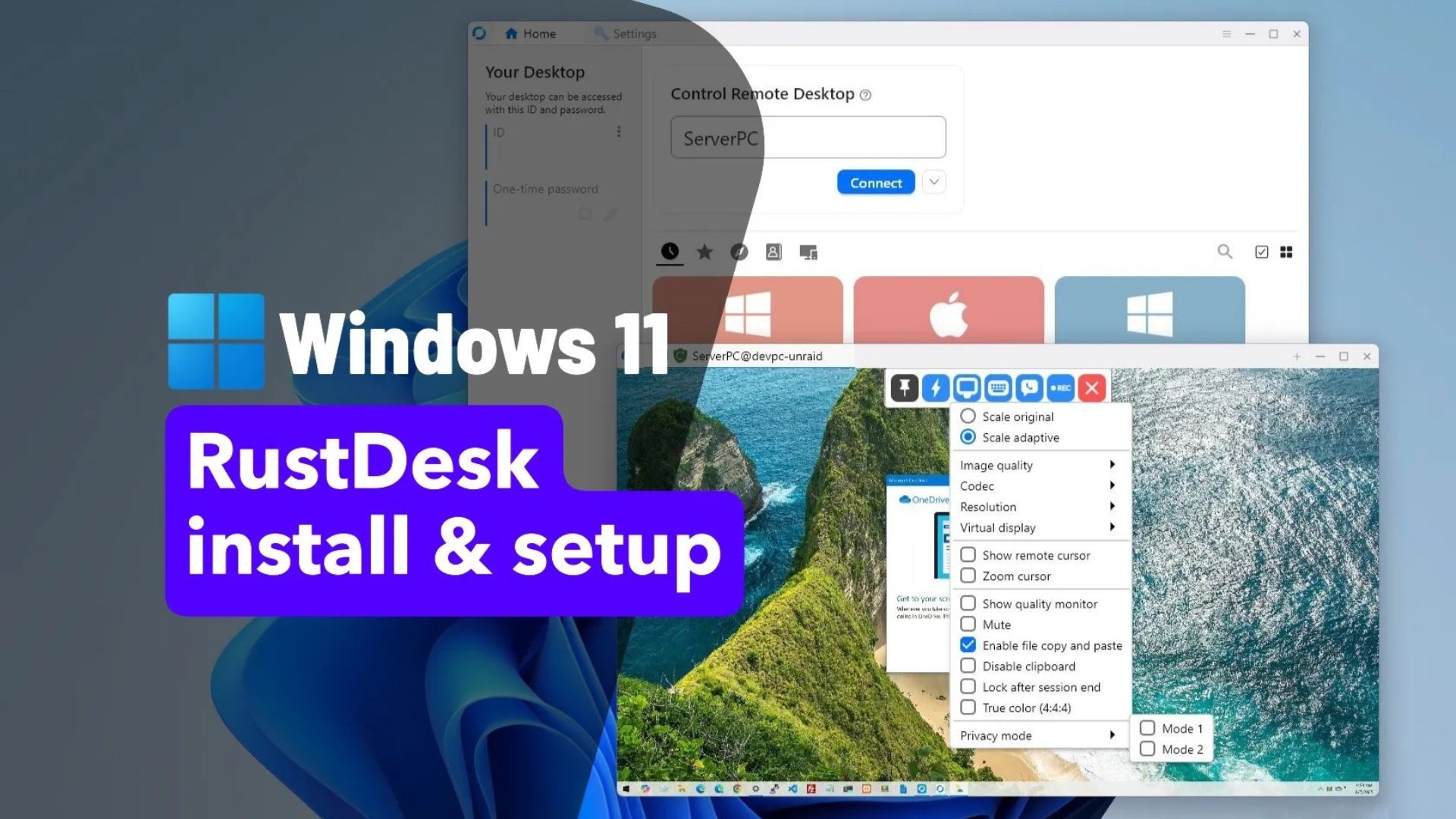 Hướng dẫn cách cài đặt RustDesk để điều khiển máy tính từ xa trên Windows 11 1 cach cai dat RustDesk de dieu khien may tinh tu xa tren Windows 11 1