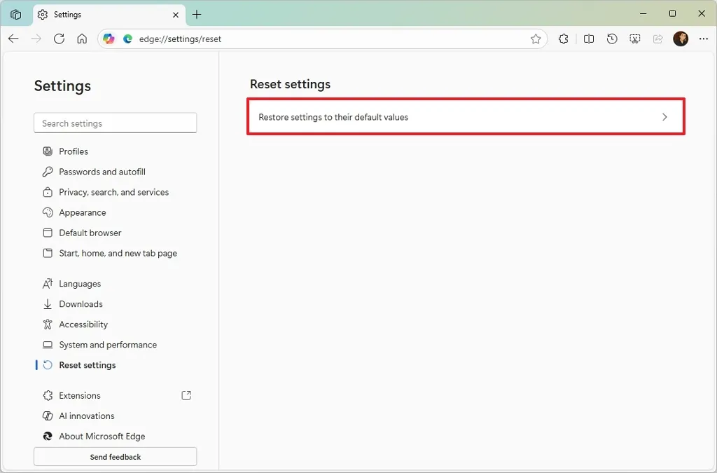 Hướng dẫn cách đặt lại cài đặt Microsoft Edge về mặc định 7 cach dat lai cai dat Microsoft Edge ve mac dinh 4