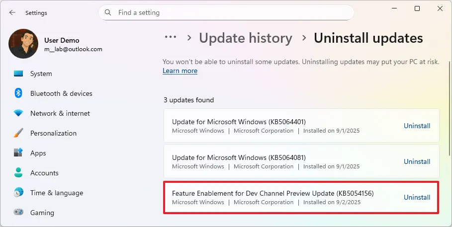 Hướng dẫn cách gỡ cài đặt Windows 11 25H2 một cách an toàn 12 cach go cai dat Windows 11 25H2 mot cach an toan 5