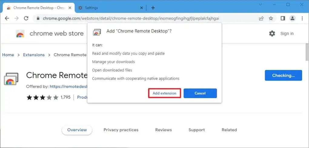 cach kich hoat Remote Desktop tren Windows 10 home bang Chrome 7