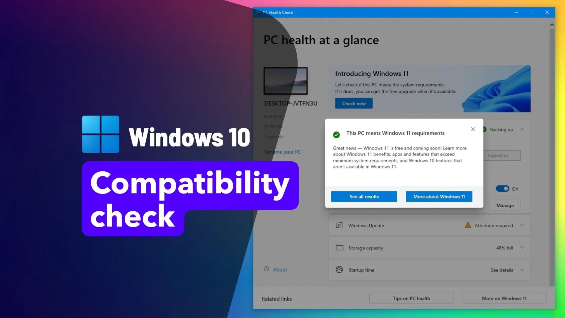 Hướng dẫn cách kiểm tra khả năng tương thích của máy tính để chạy Windows 11 1 cach kiem tra kha nang tuong thich cua may tinh de chay Windows 11 1