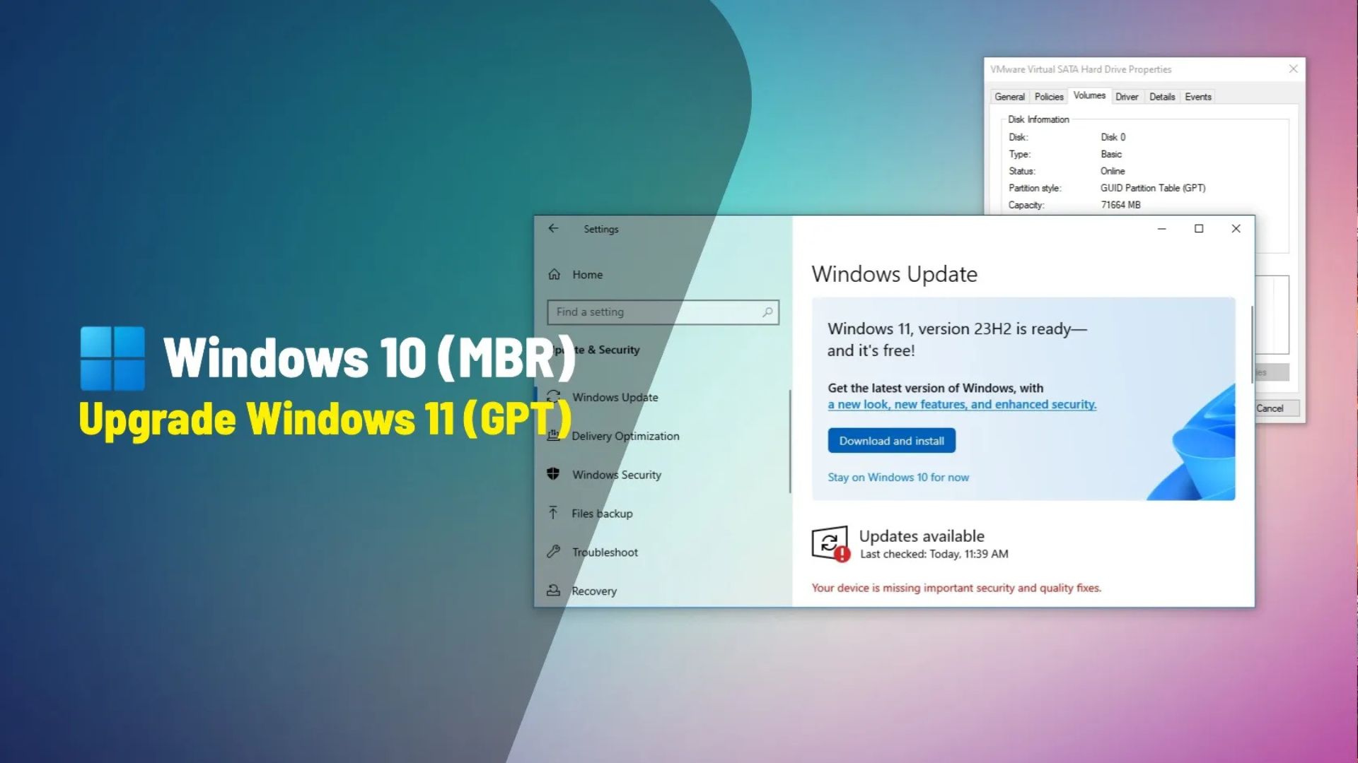 Hướng dẫn cách nâng cấp windows 10 MBR/BIOS lên windows 11 GPT/UEFI mà không mất dữ liệu 1 cach nang cap windows 10 MBRBIOS len windows 11 GPTUEFI ma khong mat du lieu 1