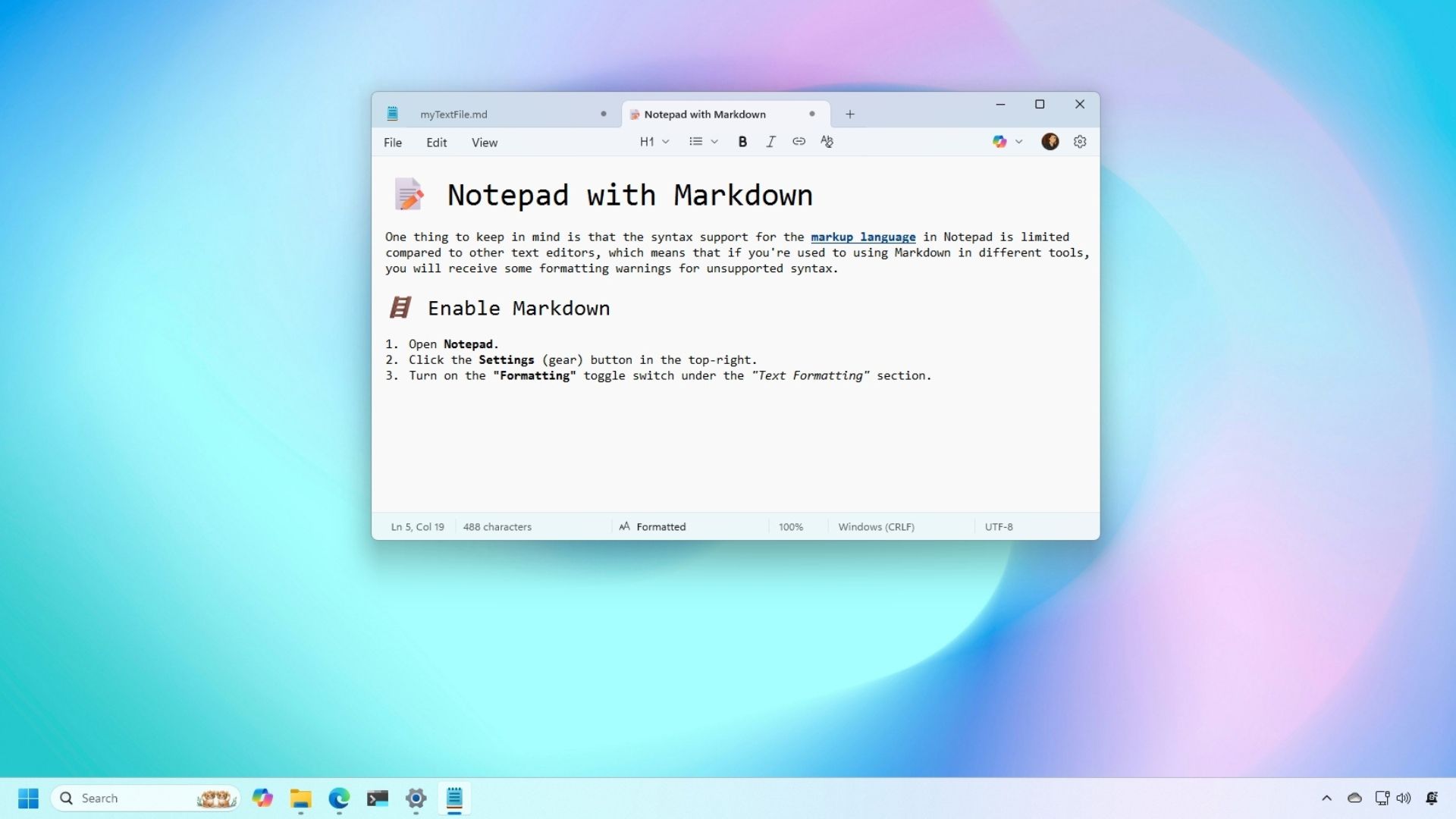 Hướng dẫn cách sử dụng Markdown trong ứng dụng Notepad 1 cach su dung Markdown trong ung dung Notepad 1