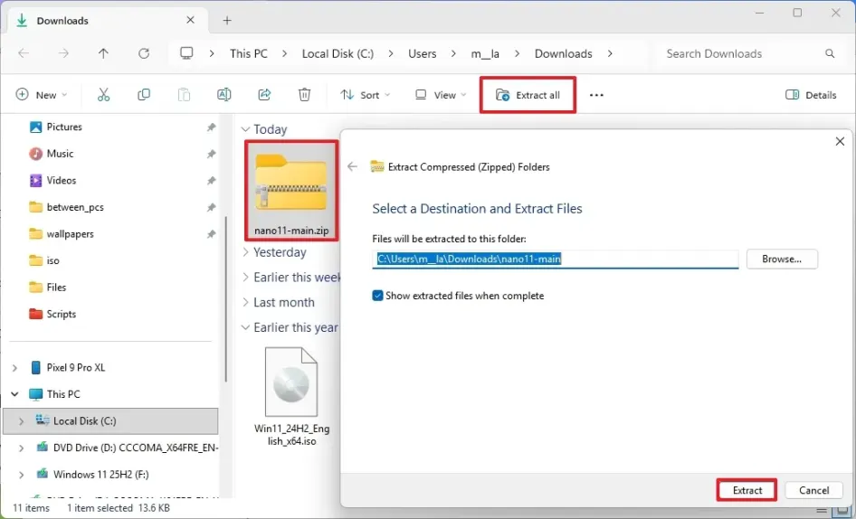 cach su dung Nano11 Builder de tao tep ISO Windows 11 don gian 8