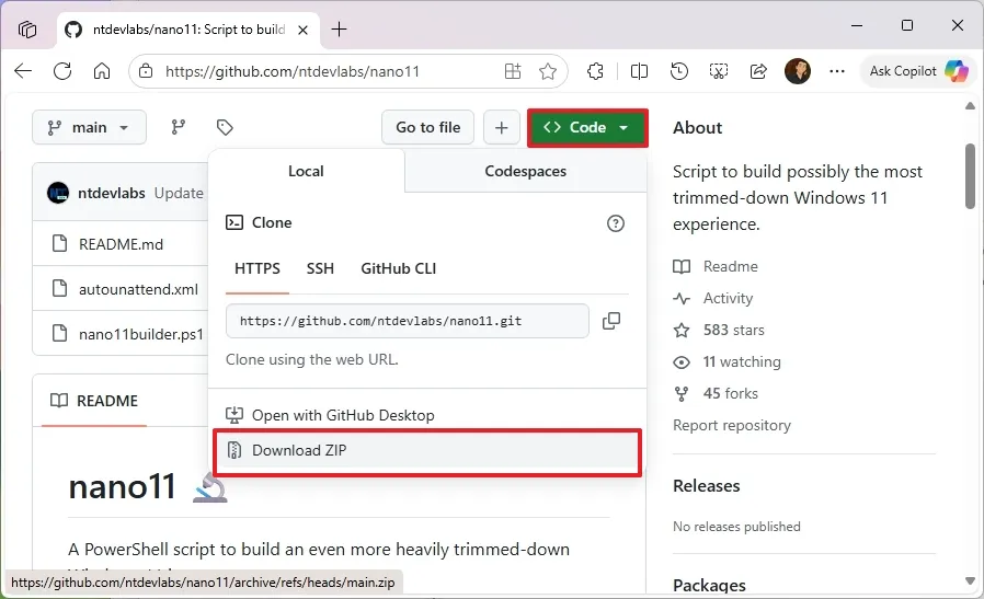 cach su dung Nano11 Builder de tao tep ISO Windows 11 don gian 9