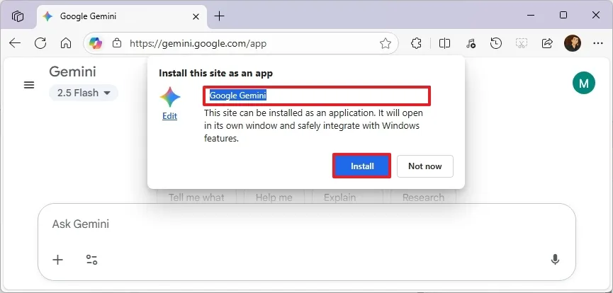 Hướng dẫn cách tải Google Gemini về máy tính Windows 11 và 10 dưới dạng ứng dụng 11 cach tai Google Gemini ve may tinh Windows 11 va 10 duoi dang ung dung 6