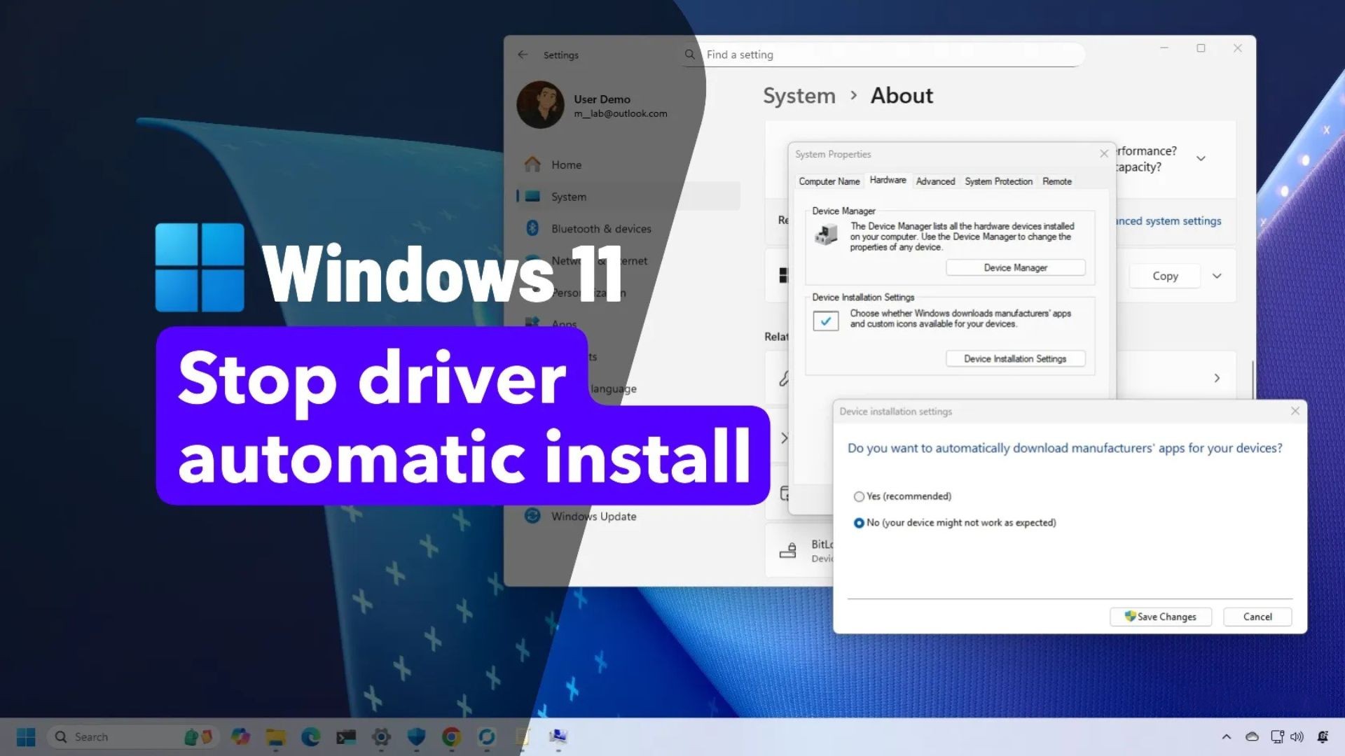 Hướng dẫn cách tắt tự động cài đặt driver trên Windows 11 1 cach tat tu dong cai dat driver tren Windows 11 1