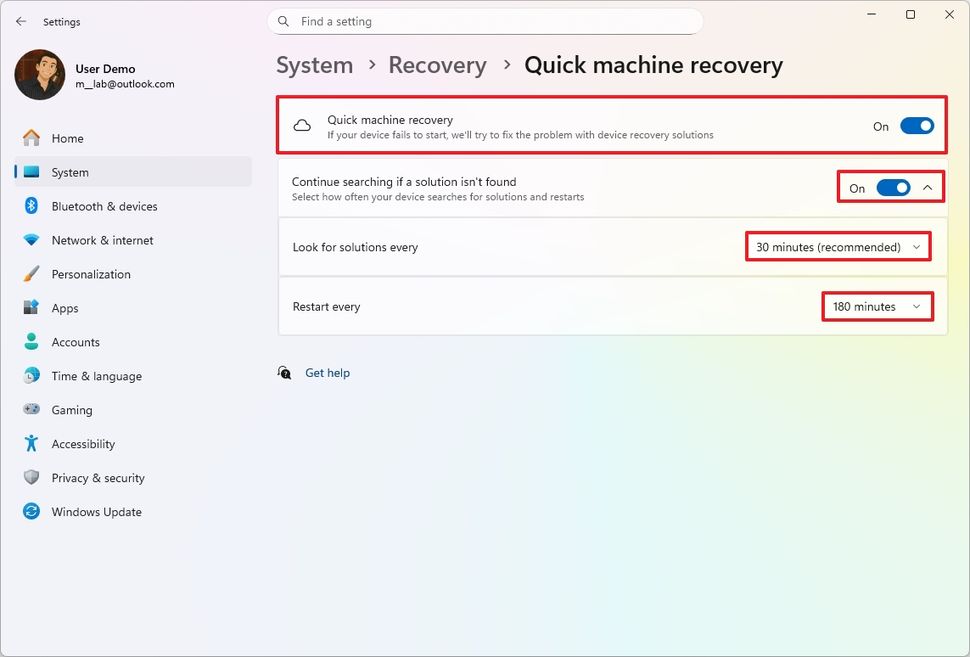 Hướng dẫn cách thiết lập khôi phục máy tính nhanh (Quick Machine Recovery) trên Windows 11 10 cach thiet lap khoi phuc may tinh nhanh Quick Machine Recovery tren Windows 11 4
