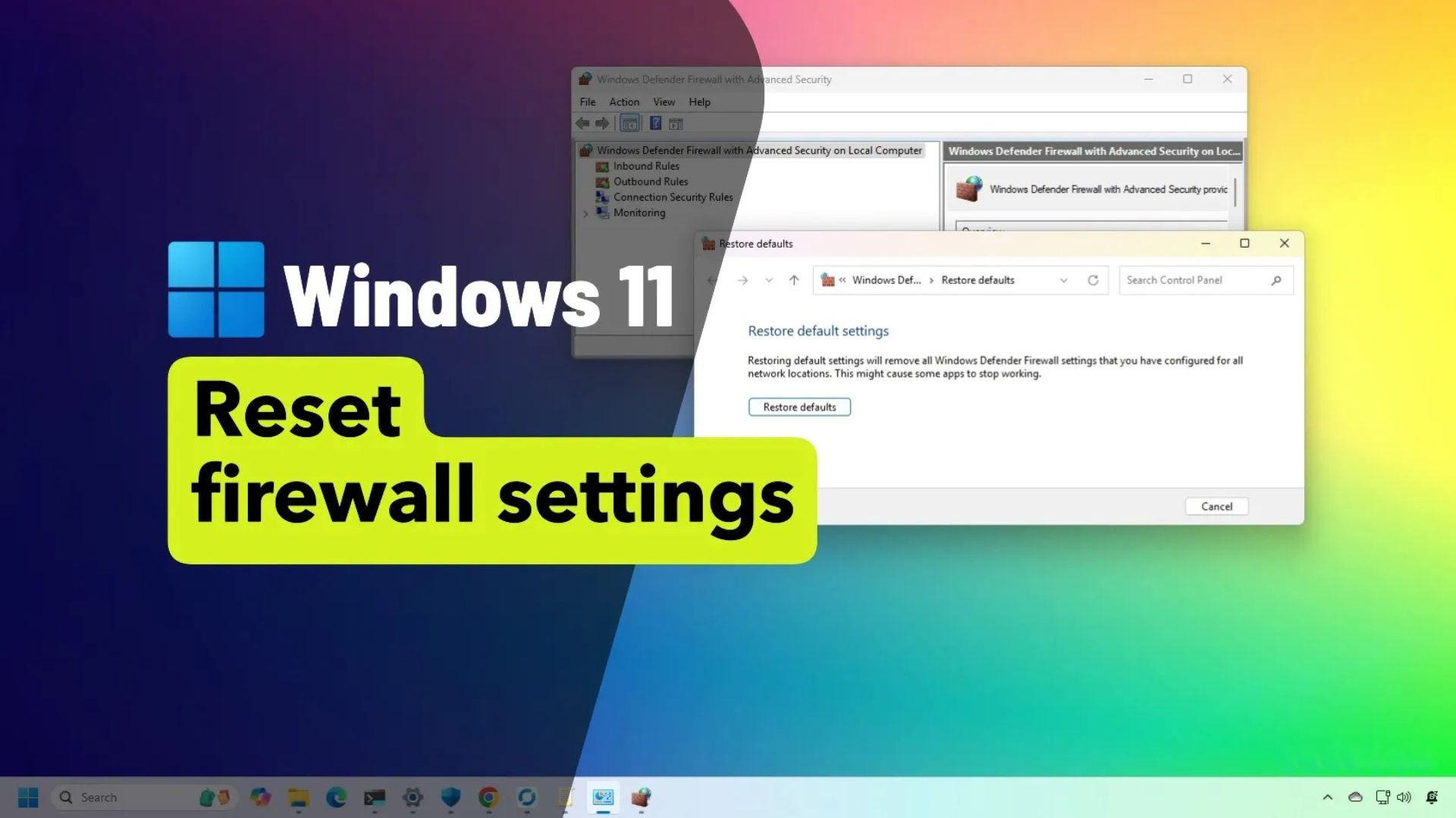 Hướng dẫn cách thiết lập lại cài đặt Tường lửa Defender trên Windows 11 1 cach thiet lap lai cai dat Tuong lua Defender tren Windows 11 1