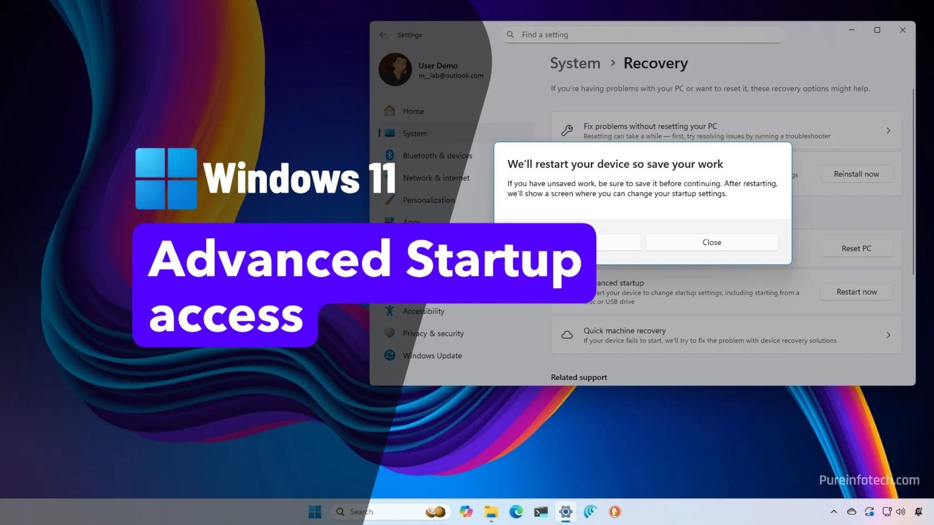 Hướng dẫn cách truy cập khởi động nâng cao (WinRE) trên Windows 11 1 cach truy cap khoi dong nang cao WinRE tren Windows 11 1