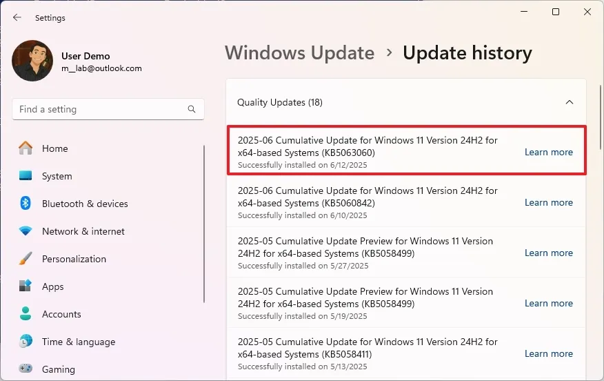 Hướng dẫn cách xem lịch sử cập nhật trên Windows 11 8 cach xem lich su cap nhat tren Windows 11 2
