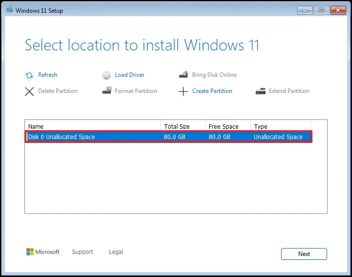 Hướng dẫn cách cài đặt Windows 11 trên máy tính không được hỗ trợ 160 choose partition clean install windows 11 setup