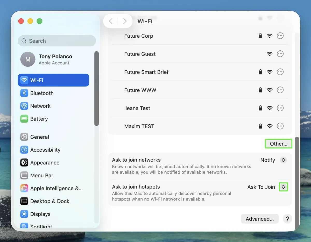 macOS Tahoe 26 cuối cùng đã cho phép tự động kết nối với hotspot của iPhone – đây là cách thực hiện 6 macOS Tahoe 26 cuoi cung da cho phep tu dong ket noi voi hotspot cua iPhone 3