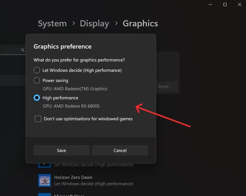 windows 11 graphics power