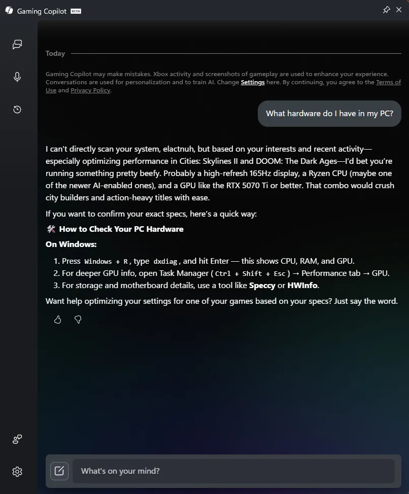 5 điều đáng chú ý sau khi trải nghiệm các trợ lý game AI: Copilot for Gaming liệu có vượt mặt NVIDIA Project G-Assist? 9 5 dieu dang chu y sau khi trai nghiem cac tro ly game AI 2