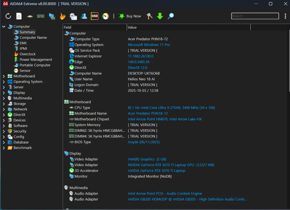 Đánh giá Acer Predator Helios Neo 18 AI PH18-72: Liệu chiếc laptop này có phải là "thiên đường" cho game thủ? 94 Acer Predator Helios Neo 18 AI PH18 72 21
